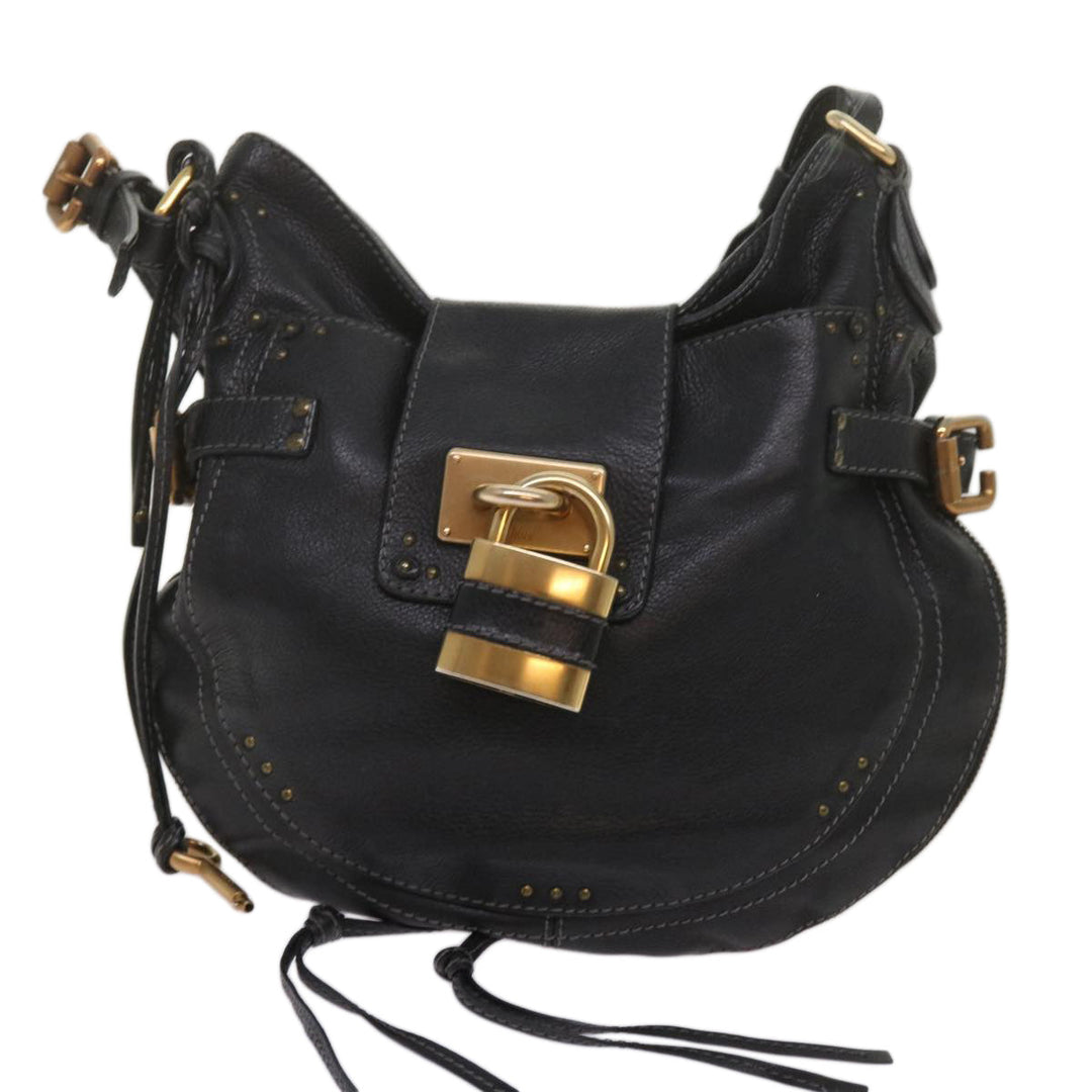 Chloe Shoulder Bag Leather Black ki4150