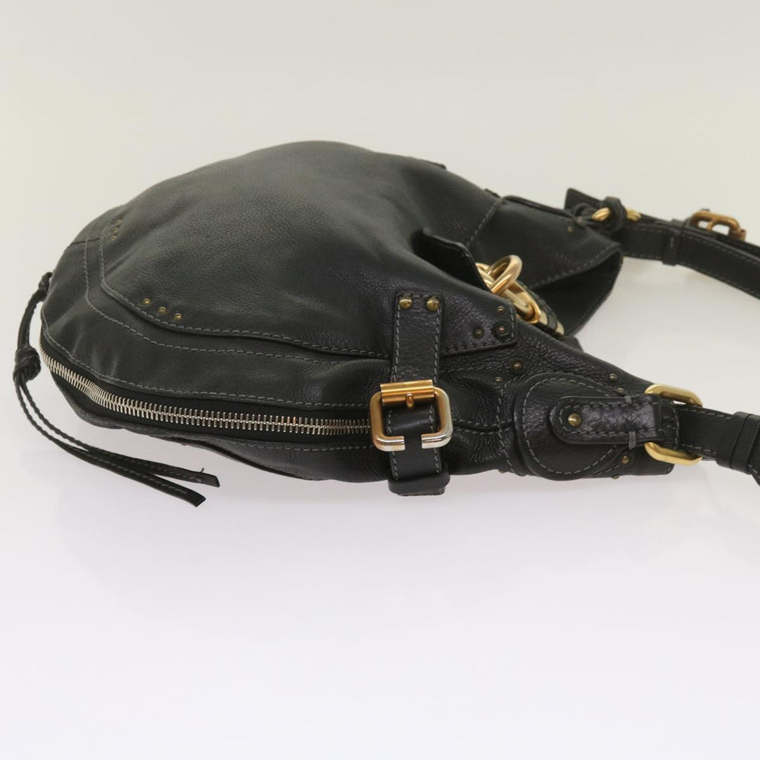 Chloe Shoulder Bag Leather Black ki4150