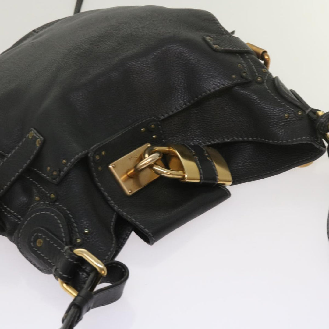 Chloe Shoulder Bag Leather Black ki4150