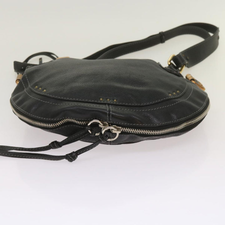 Chloe Shoulder Bag Leather Black ki4150