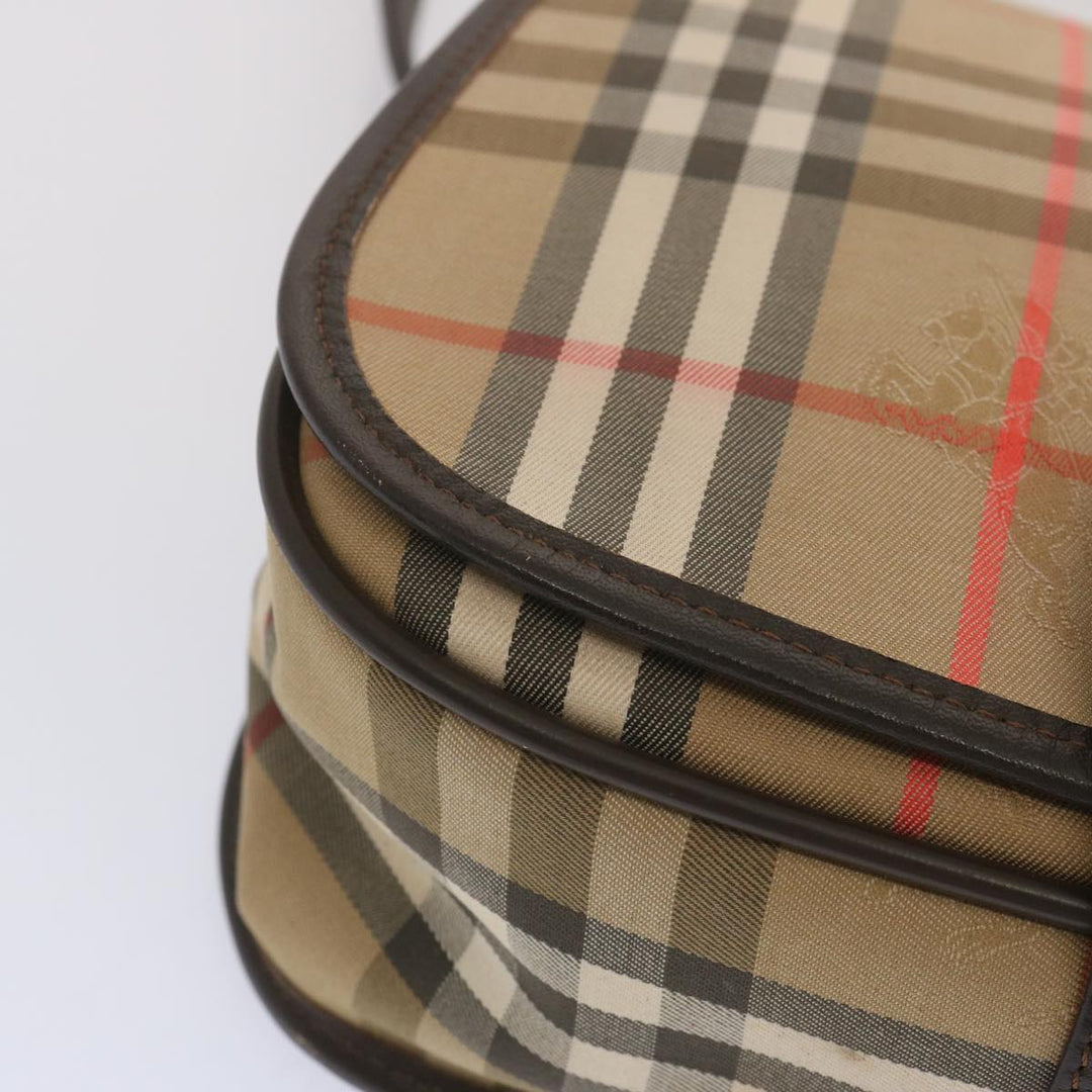 BurberrySs Nova Check Shoulder Bag Canvas Beige Auth ki4186