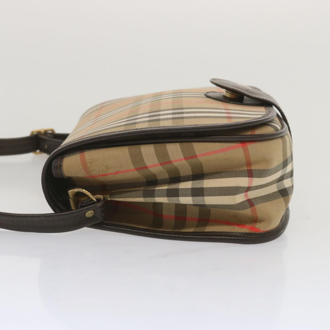 BurberrySs Nova Check Shoulder Bag Canvas Beige Auth ki4186