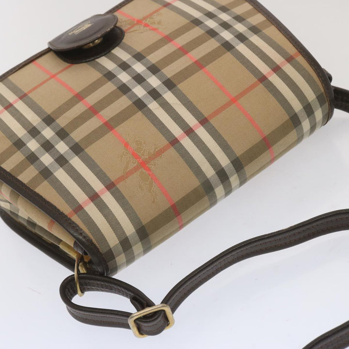 BurberrySs Nova Check Shoulder Bag Canvas Beige Auth ki4186