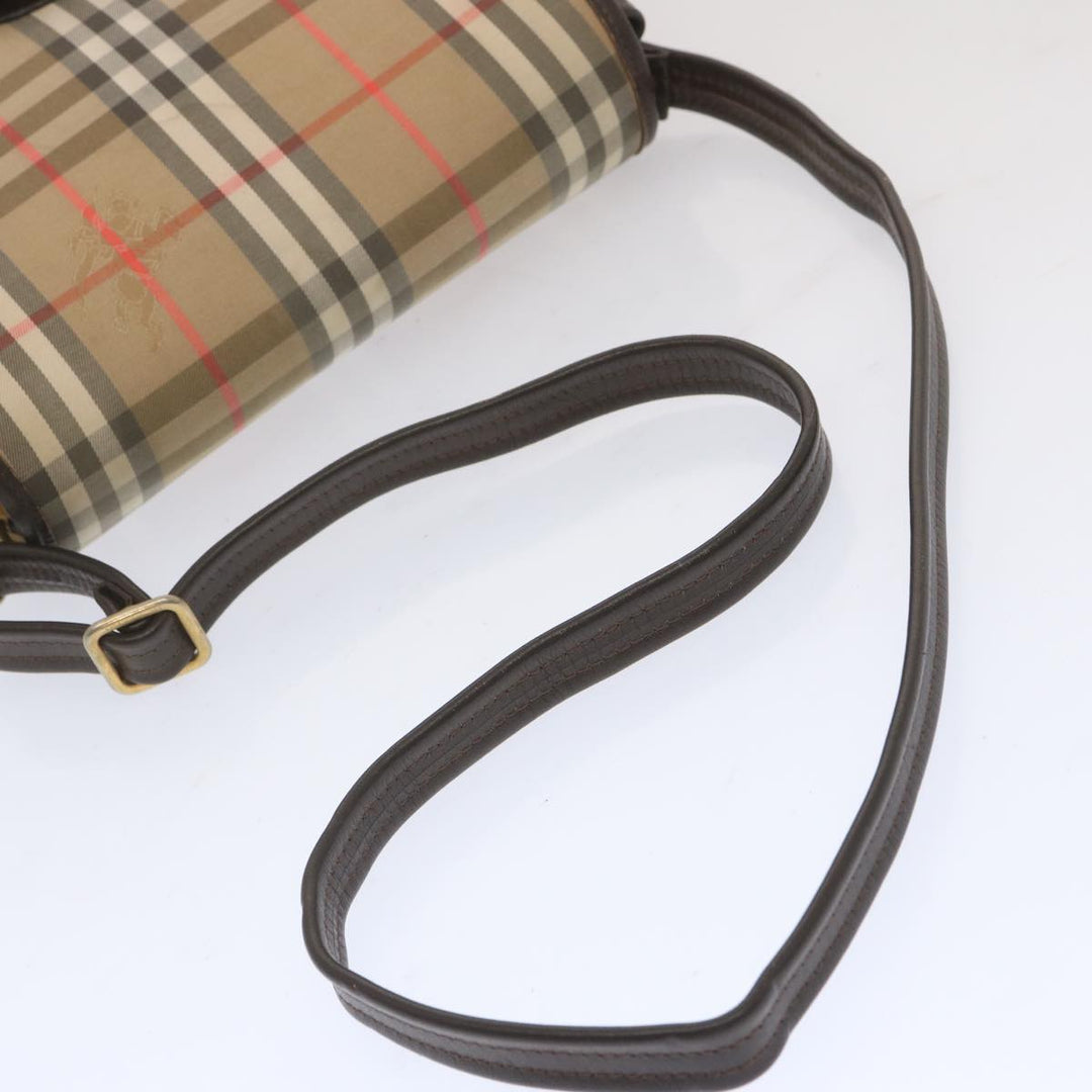 BurberrySs Nova Check Shoulder Bag Canvas Beige Auth ki4186