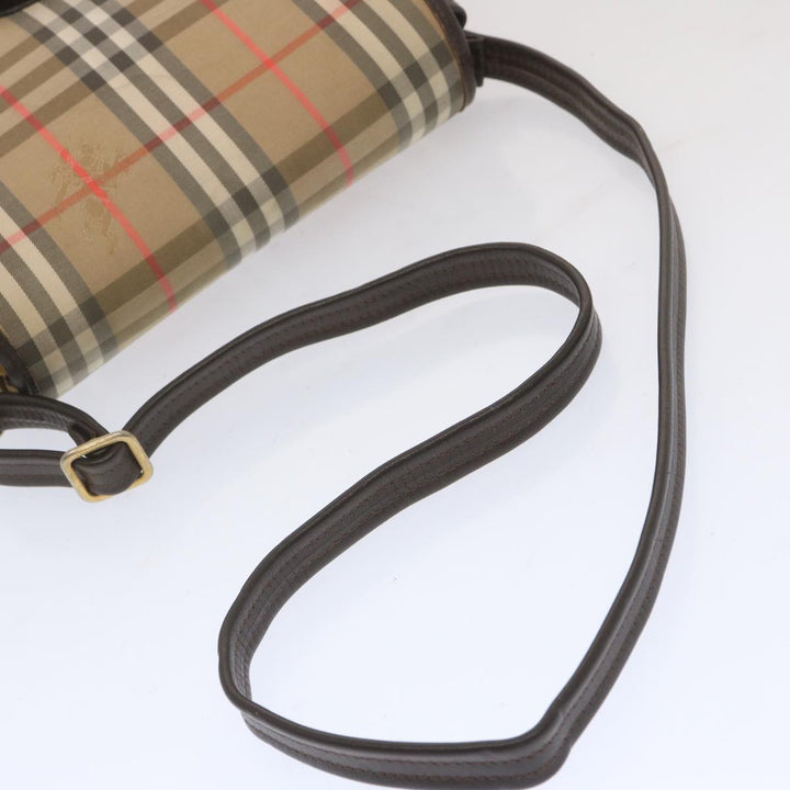 BurberrySs Nova Check Shoulder Bag Canvas Beige Auth ki4186