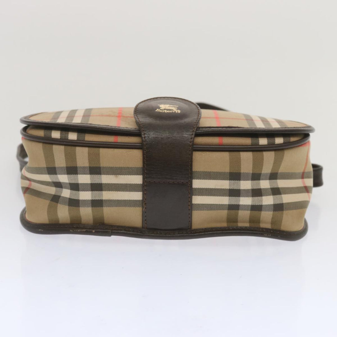 BurberrySs Nova Check Shoulder Bag Canvas Beige Auth ki4186