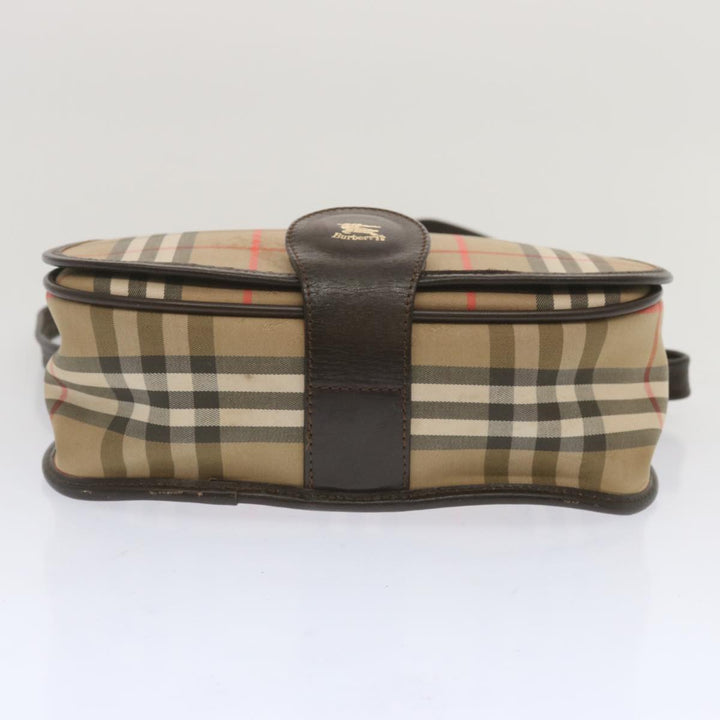 BurberrySs Nova Check Shoulder Bag Canvas Beige Auth ki4186