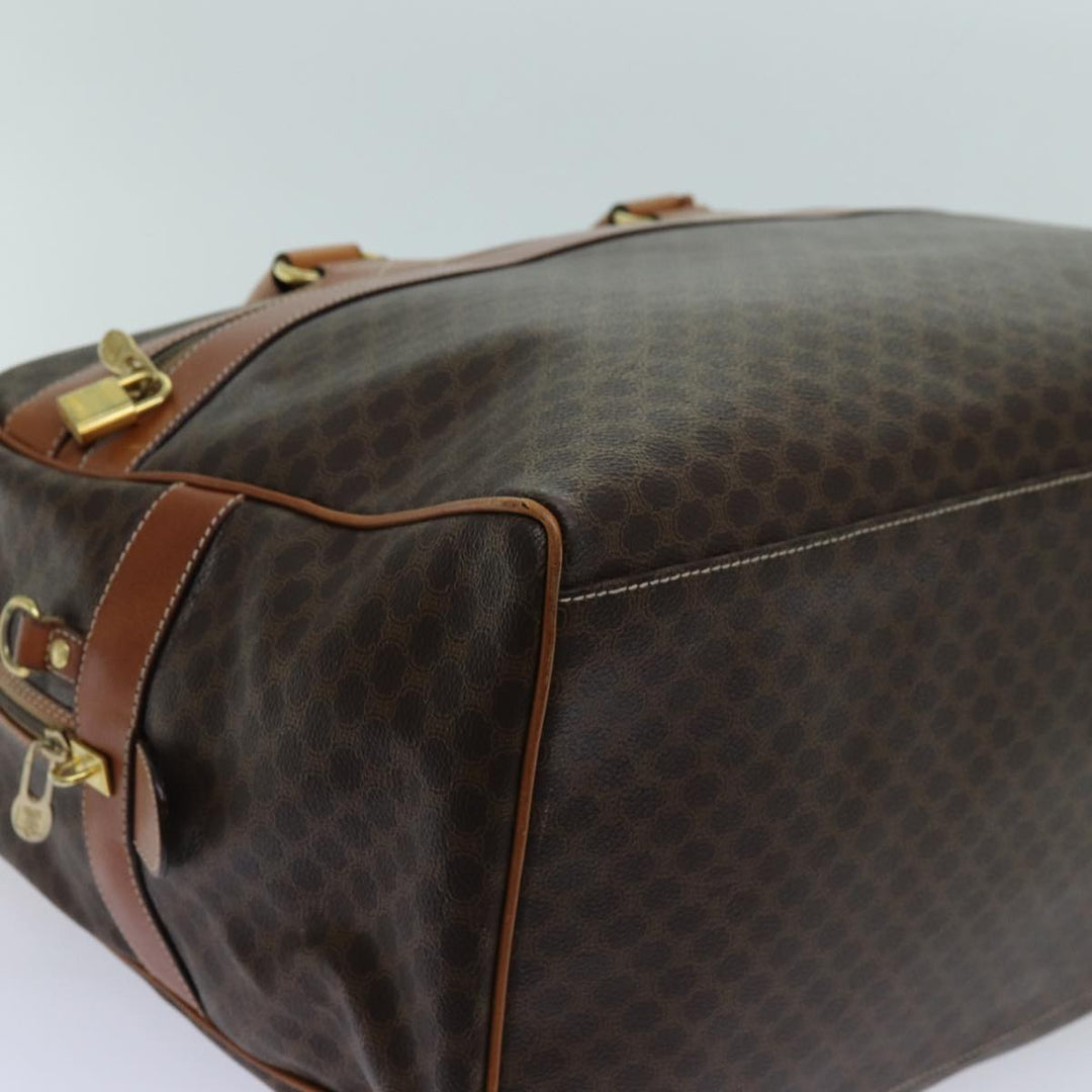 Celine Macadam Canvas Boston Bag PVC 2way Brown  ki4248