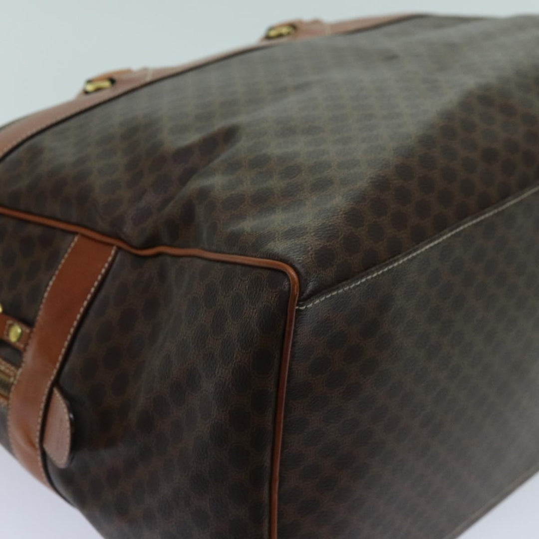 Celine Macadam Canvas Boston Bag PVC 2way Brown  ki4248