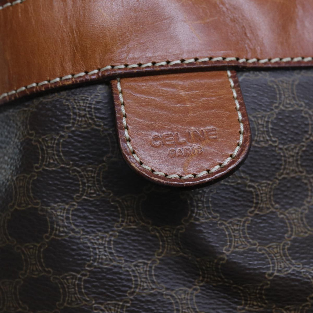 Celine Macadam Canvas Boston Bag PVC 2way Brown  ki4248