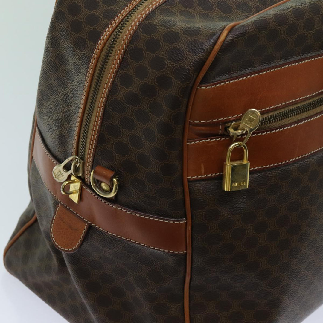 Celine Macadam Canvas Boston Bag PVC 2way Brown  ki4248