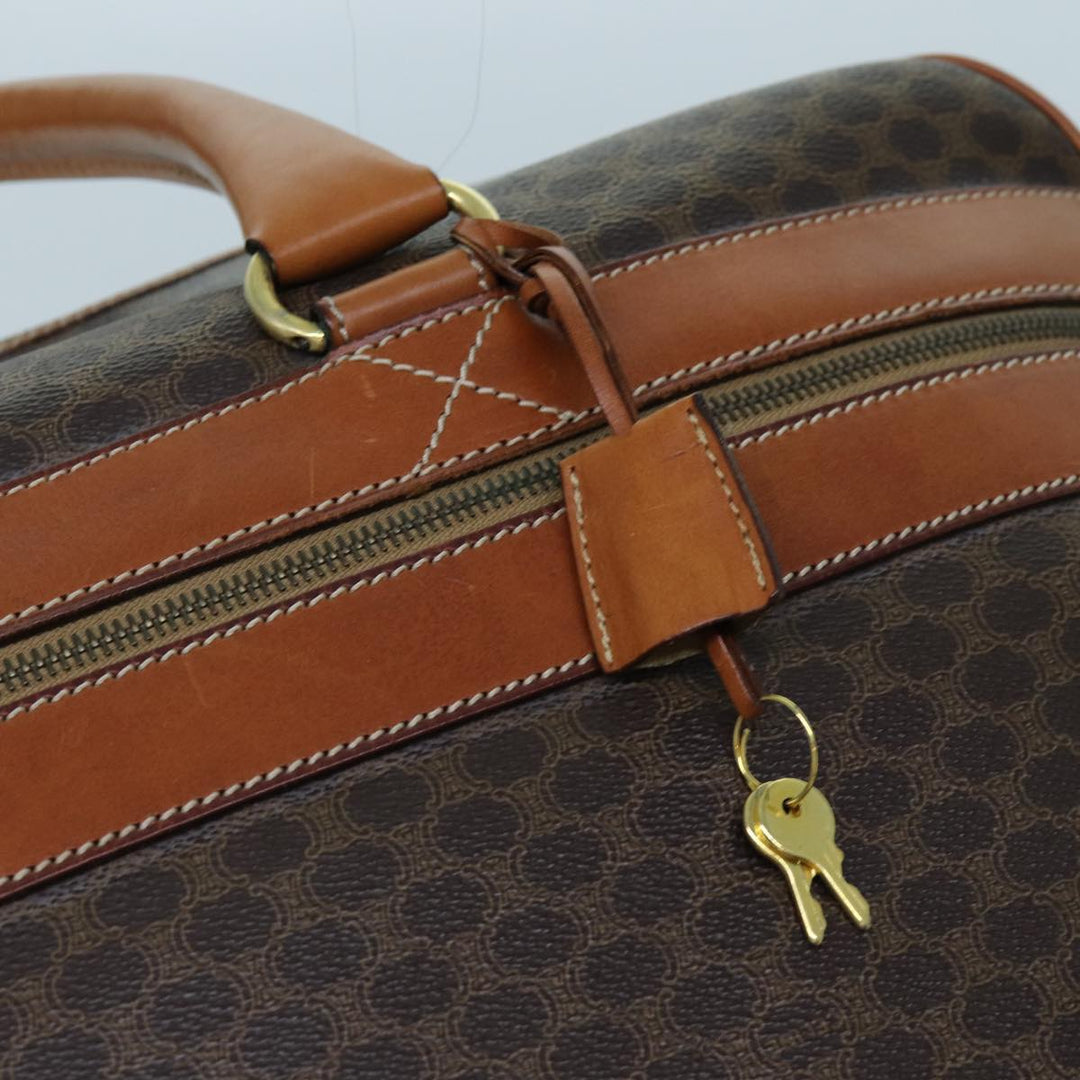 Celine Macadam Canvas Boston Bag PVC 2way Brown  ki4248