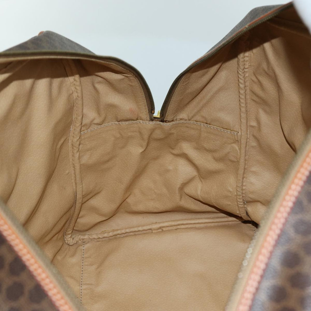 Celine Macadam Canvas Boston Bag PVC 2way Brown  ki4248