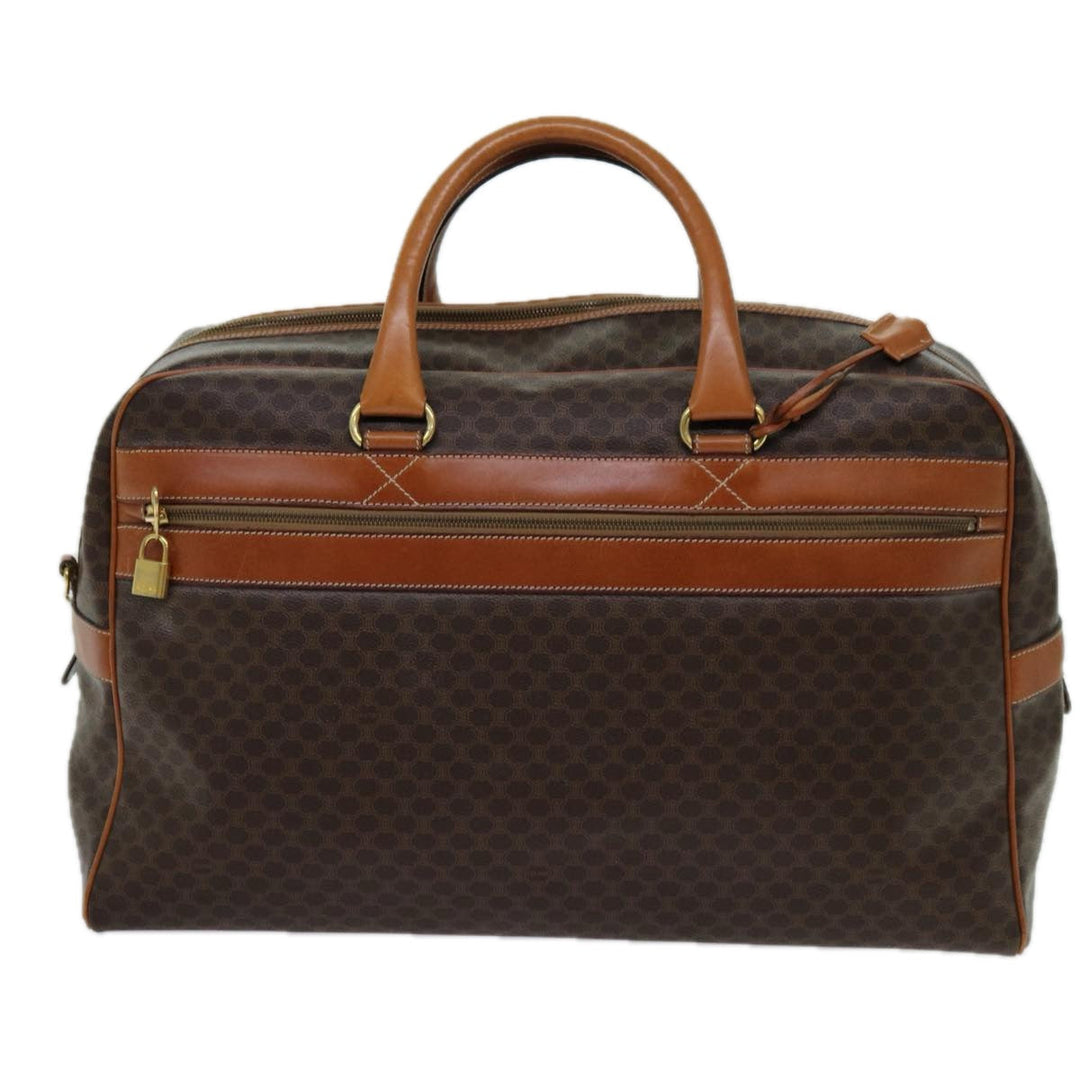 Celine Macadam Canvas Boston Bag PVC 2way Brown  ki4248