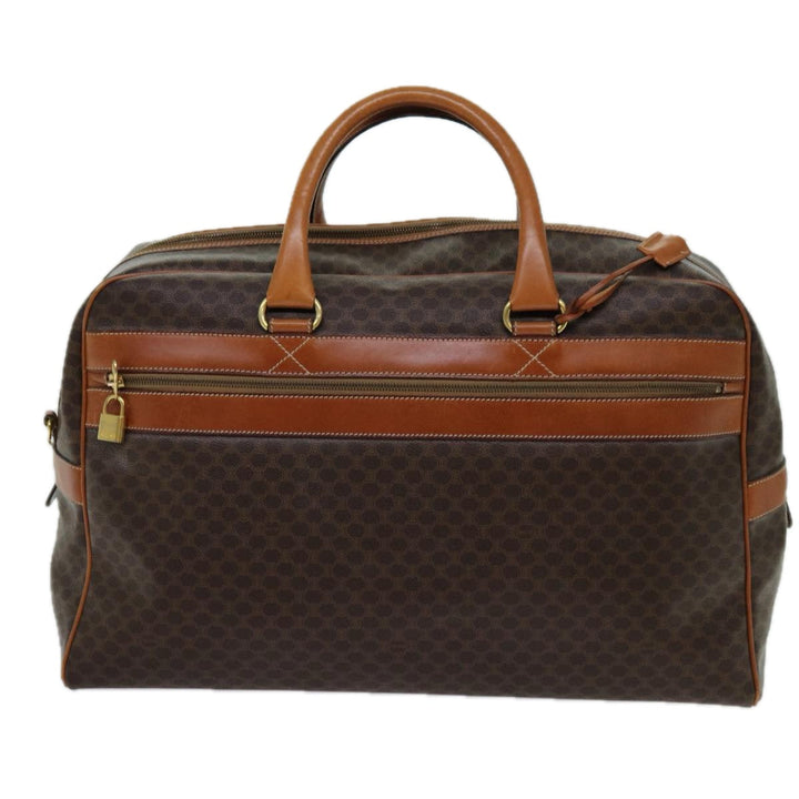 Celine Macadam Canvas Boston Bag PVC 2way Brown  ki4248