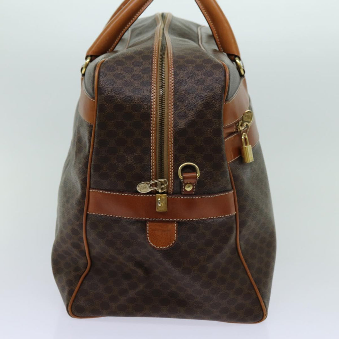 Celine Macadam Canvas Boston Bag PVC 2way Brown  ki4248