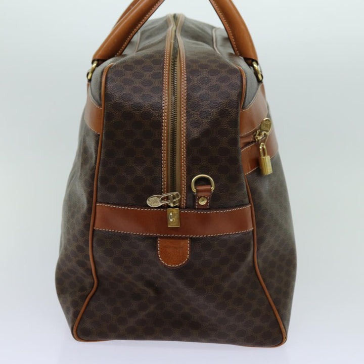 Celine Macadam Canvas Boston Bag PVC 2way Brown  ki4248