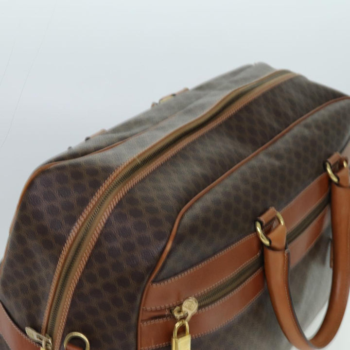 Celine Macadam Canvas Boston Bag PVC 2way Brown  ki4248