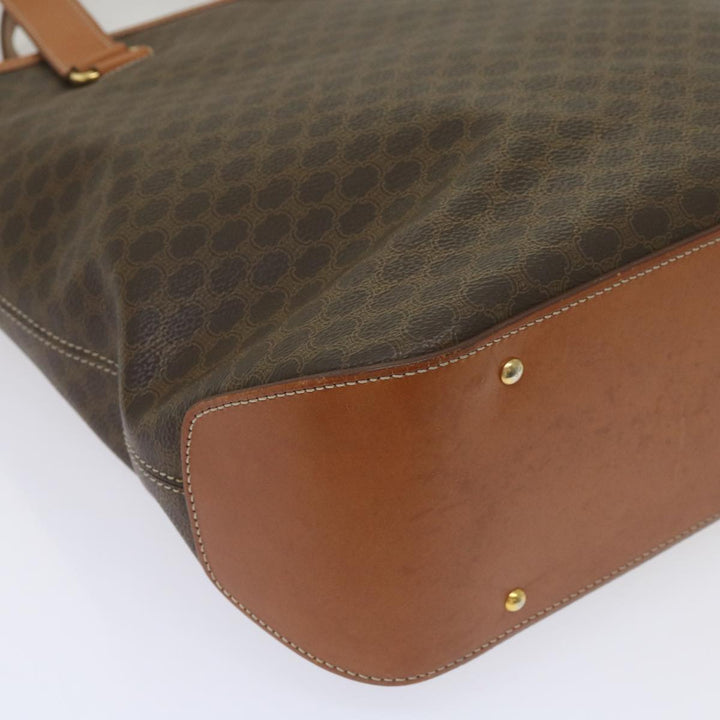 Celine Macadam Canvas Tote Bag PVC Leather 2way Brown Auth ki4253