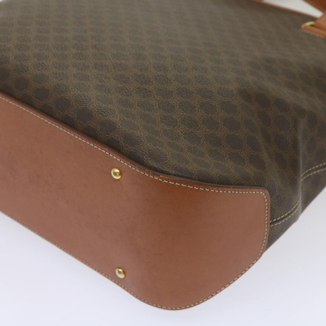 Celine Macadam Canvas Tote Bag PVC Leather 2way Brown Auth ki4253