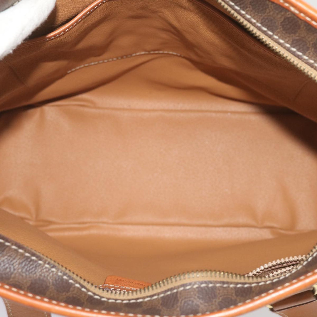 Celine Macadam Canvas Tote Bag PVC Leather 2way Brown Auth ki4253