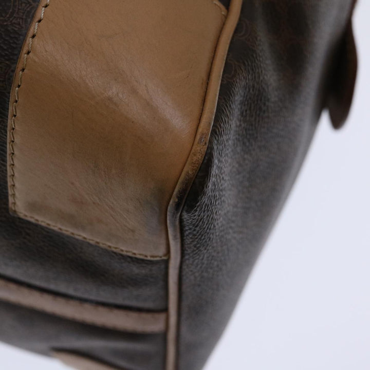 Celine Macadam Canvas Boston Bag PVC Brown Auth ki4263