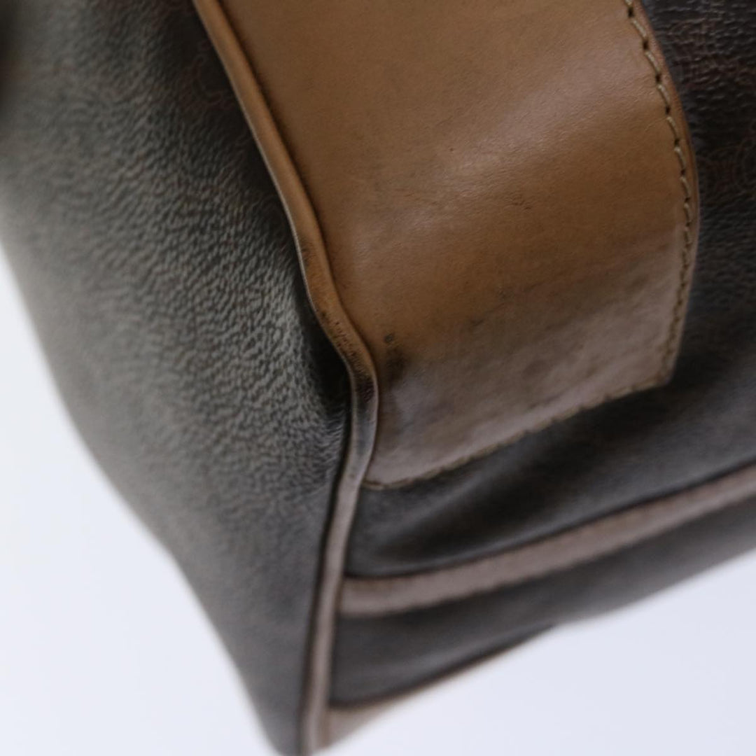 Celine Macadam Canvas Boston Bag PVC Brown Auth ki4263