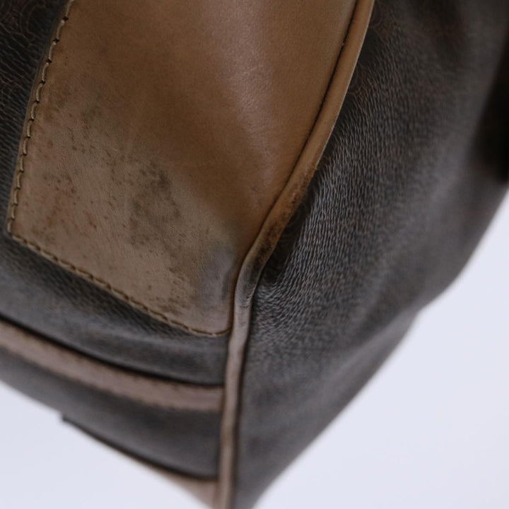 Celine Macadam Canvas Boston Bag PVC Brown Auth ki4263