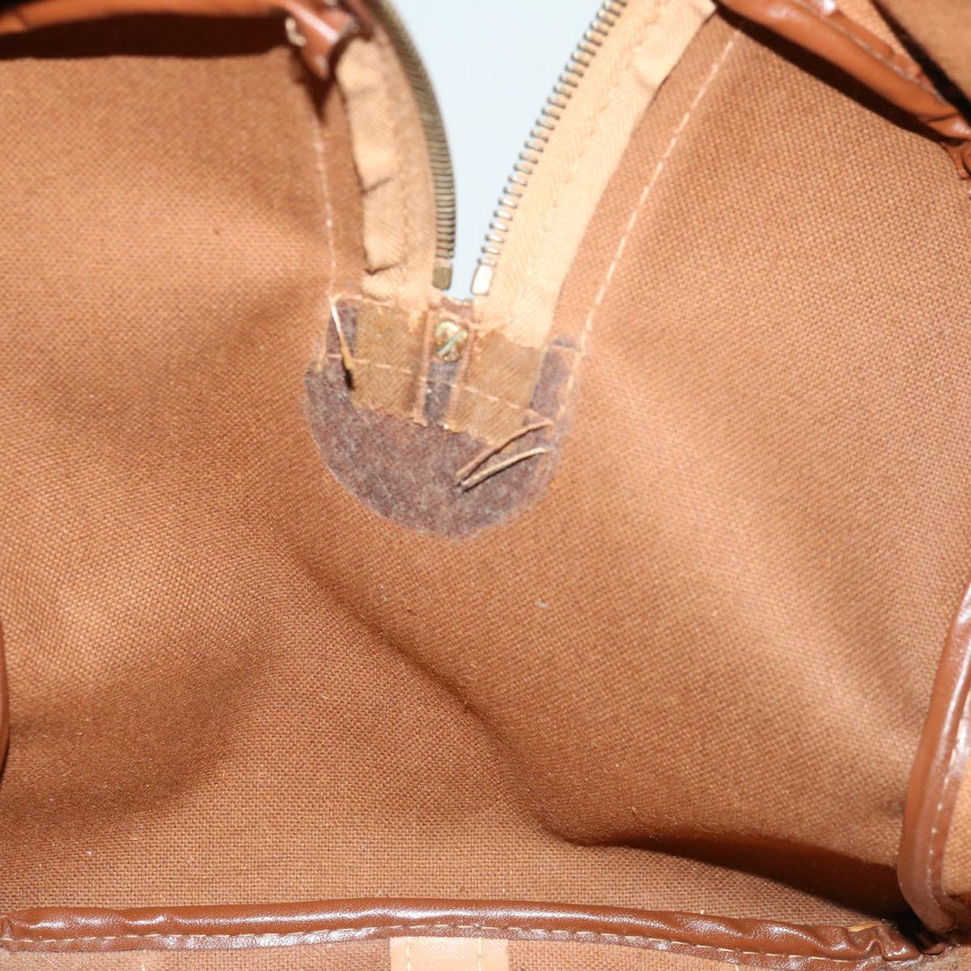 Celine Macadam Canvas Boston Bag PVC Brown Auth ki4263