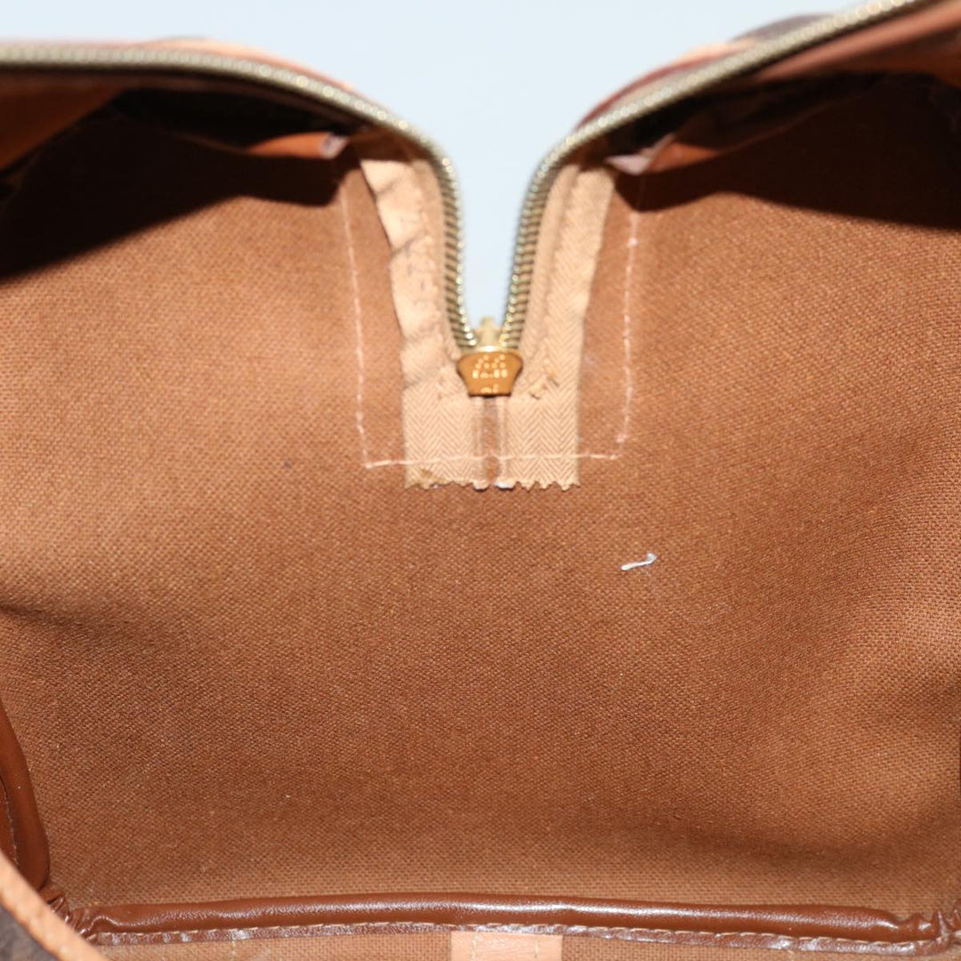 Celine Macadam Canvas Boston Bag PVC Brown Auth ki4263