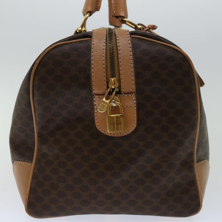 Celine Macadam Canvas Boston Bag PVC Brown Auth ki4263