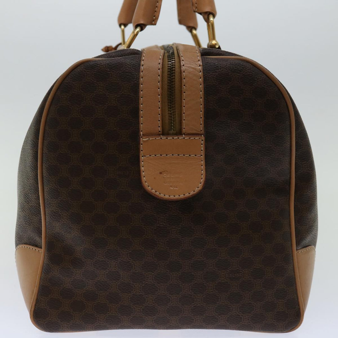 Celine Macadam Canvas Boston Bag PVC Brown Auth ki4263