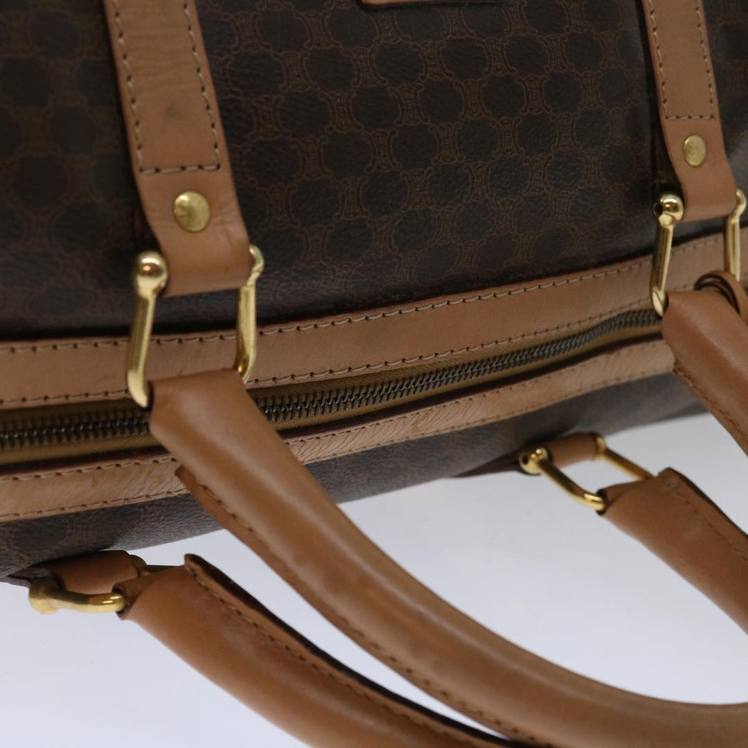 Celine Macadam Canvas Boston Bag PVC Brown Auth ki4263