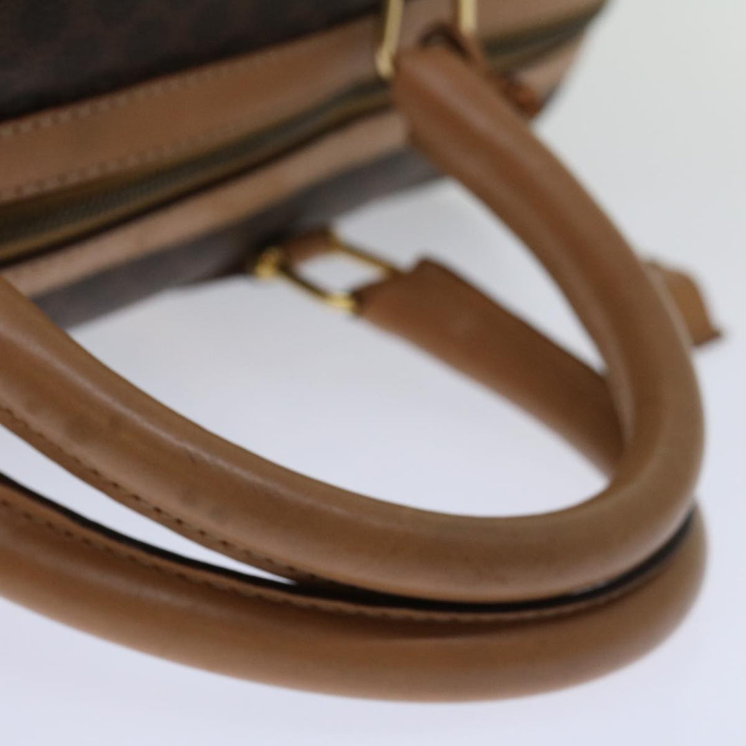 Celine Macadam Canvas Boston Bag PVC Brown Auth ki4263