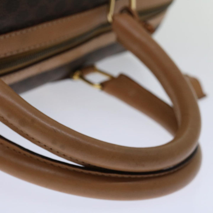 Celine Macadam Canvas Boston Bag PVC Brown Auth ki4263