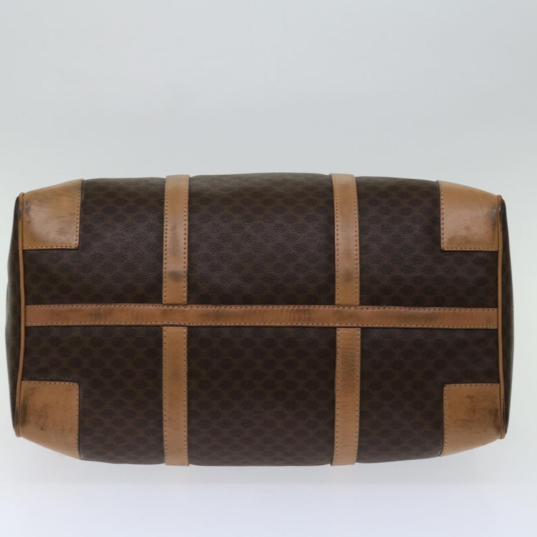 Celine Macadam Canvas Boston Bag PVC Brown Auth ki4263