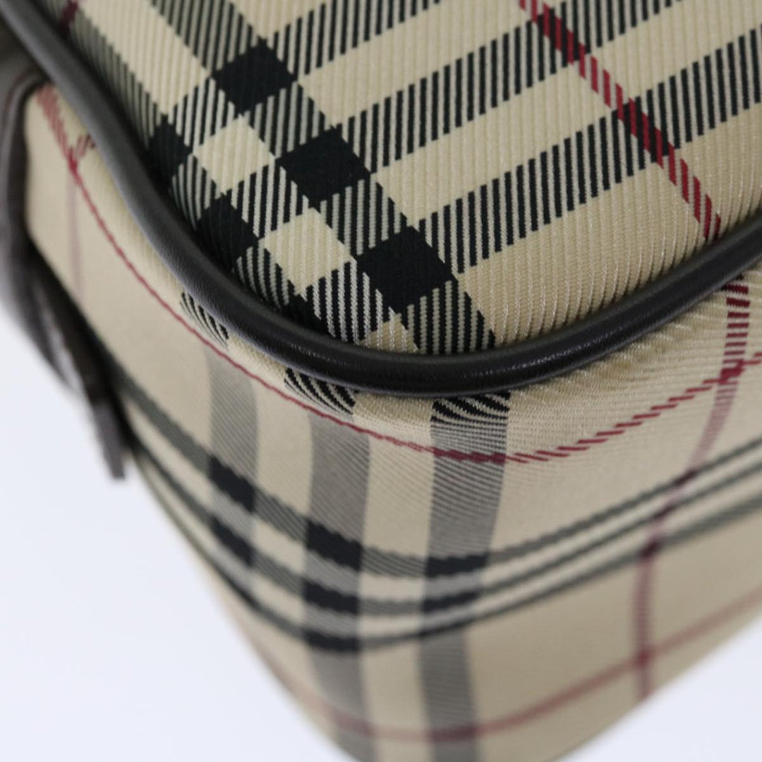 Burberry Nova Check Hand Bag Nylon Beige Auth ki4265