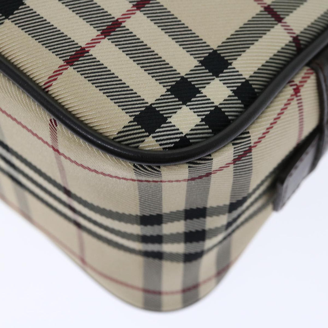 Burberry Nova Check Hand Bag Nylon Beige Auth ki4265