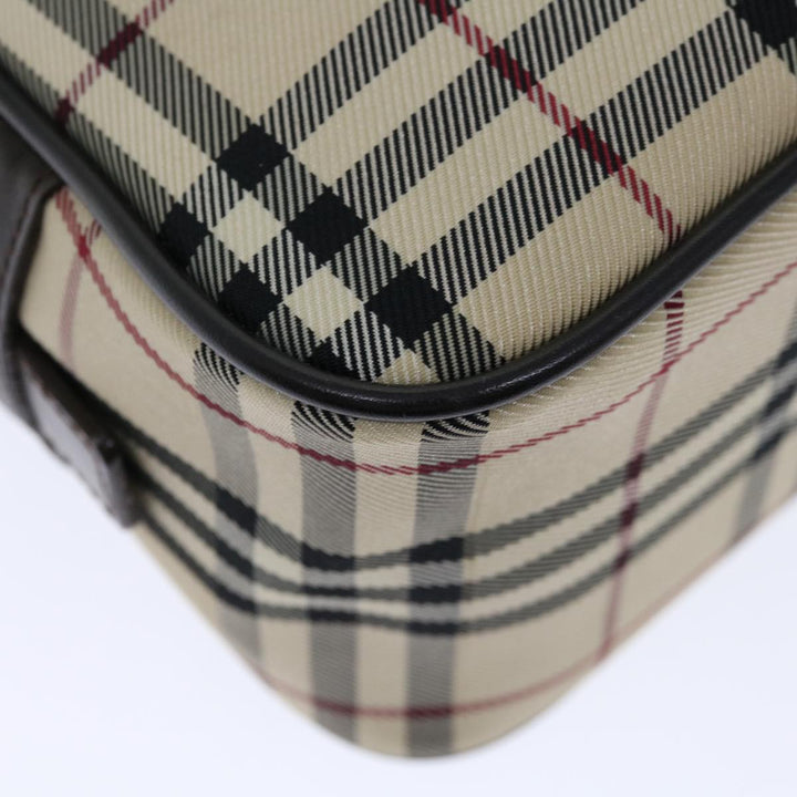 Burberry Nova Check Hand Bag Nylon Beige Auth ki4265