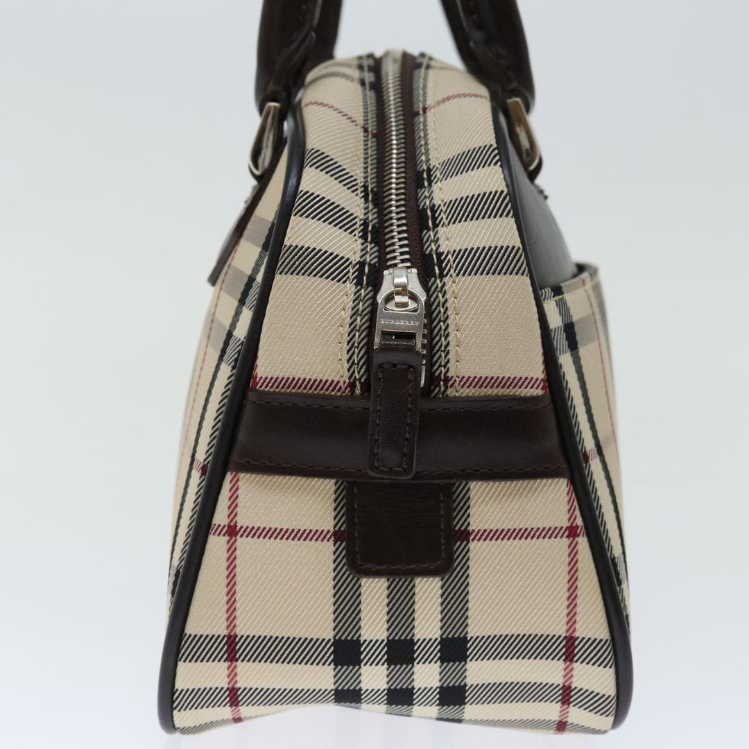 Burberry Nova Check Hand Bag Nylon Beige Auth ki4265