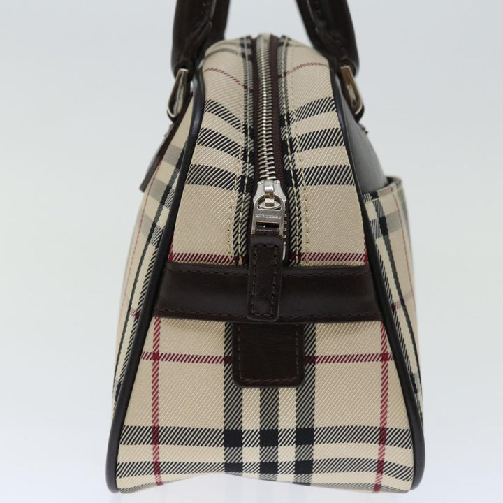 Burberry Nova Check Hand Bag Nylon Beige Auth ki4265