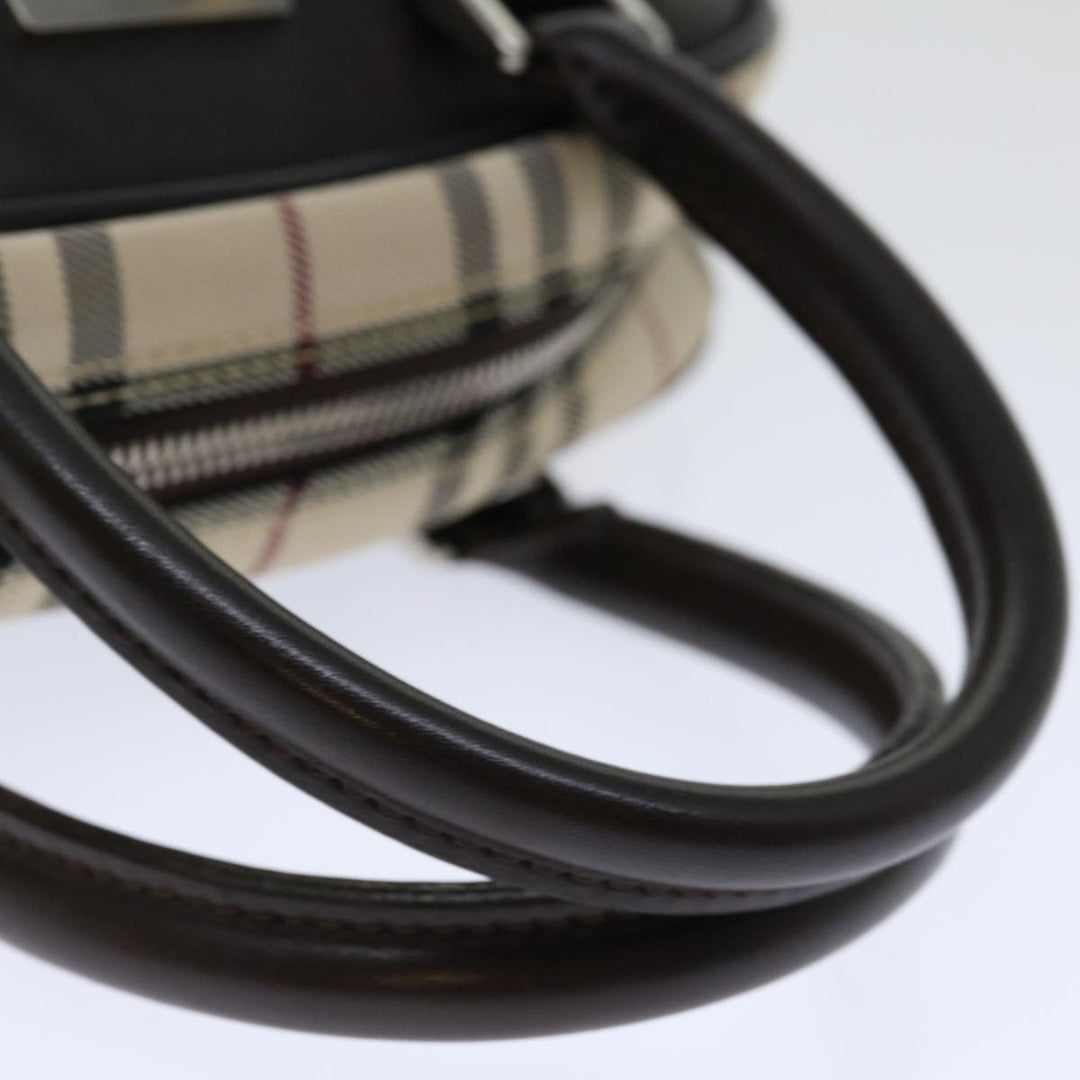 Burberry Nova Check Hand Bag Nylon Beige Auth ki4265