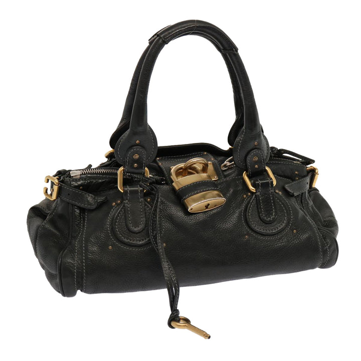 Chloe Paddington Hand Bag Leather Black ki4267