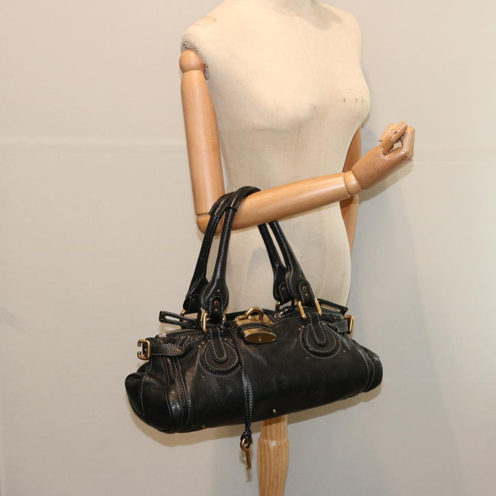 Chloe Paddington Hand Bag Leather Black ki4267