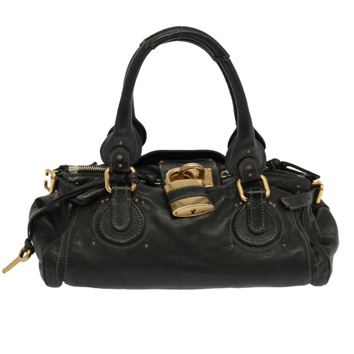 Chloe Paddington Hand Bag Leather Black ki4267