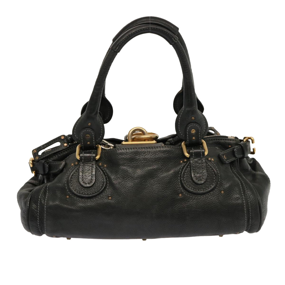 Chloe Paddington Hand Bag Leather Black ki4267