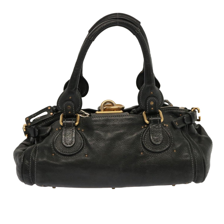 Chloe Paddington Hand Bag Leather Black ki4267