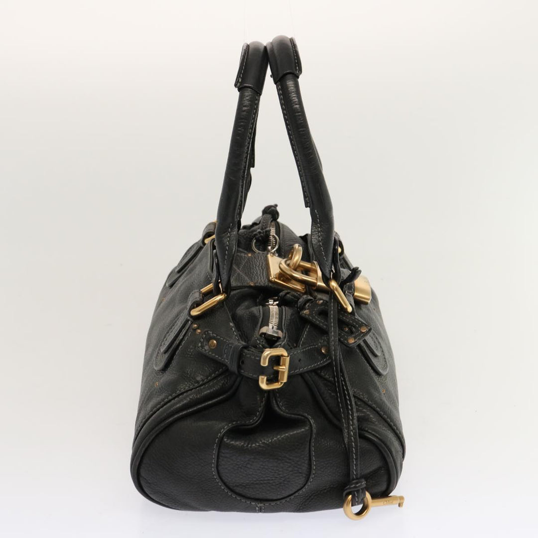 Chloe Paddington Hand Bag Leather Black ki4267