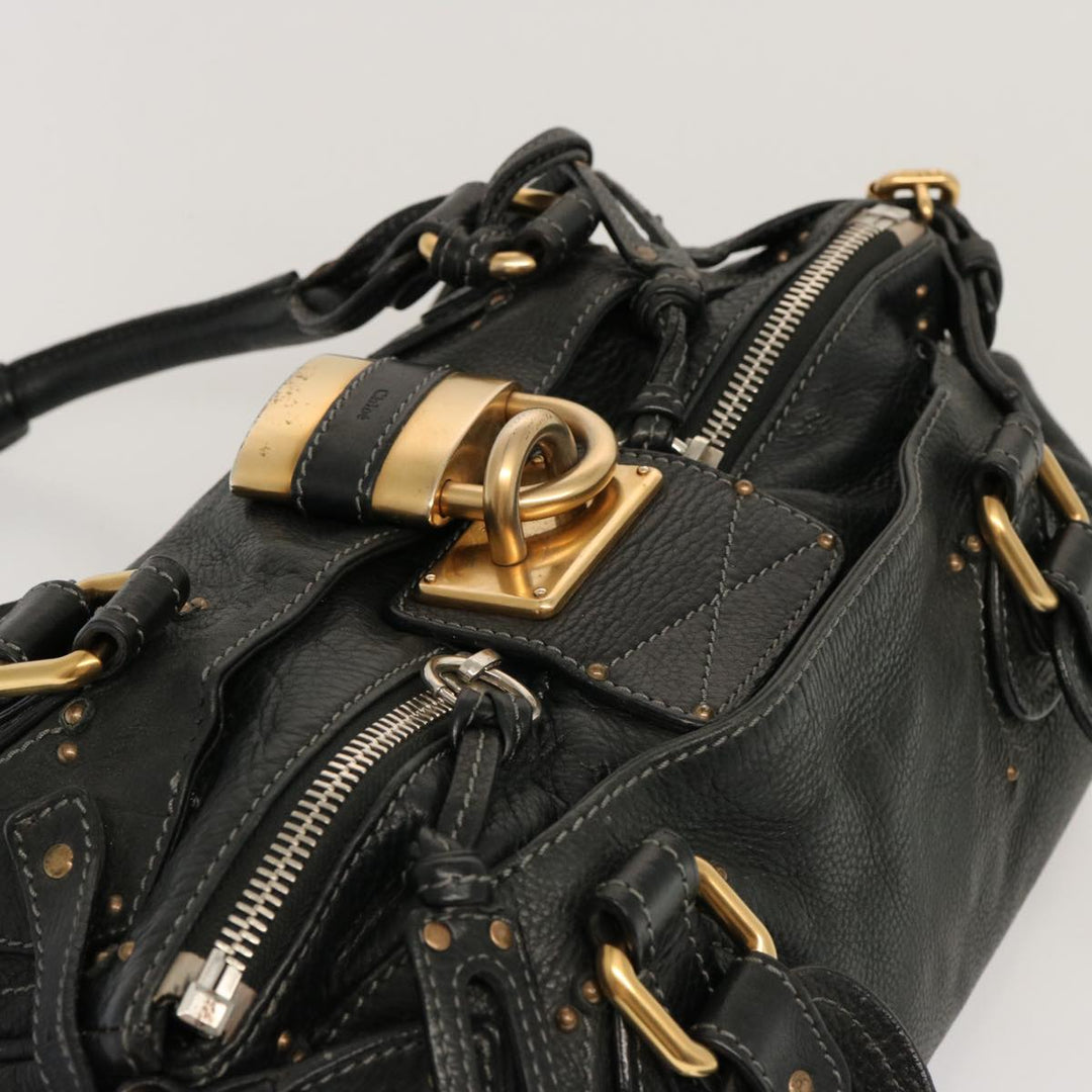 Chloe Paddington Hand Bag Leather Black ki4267