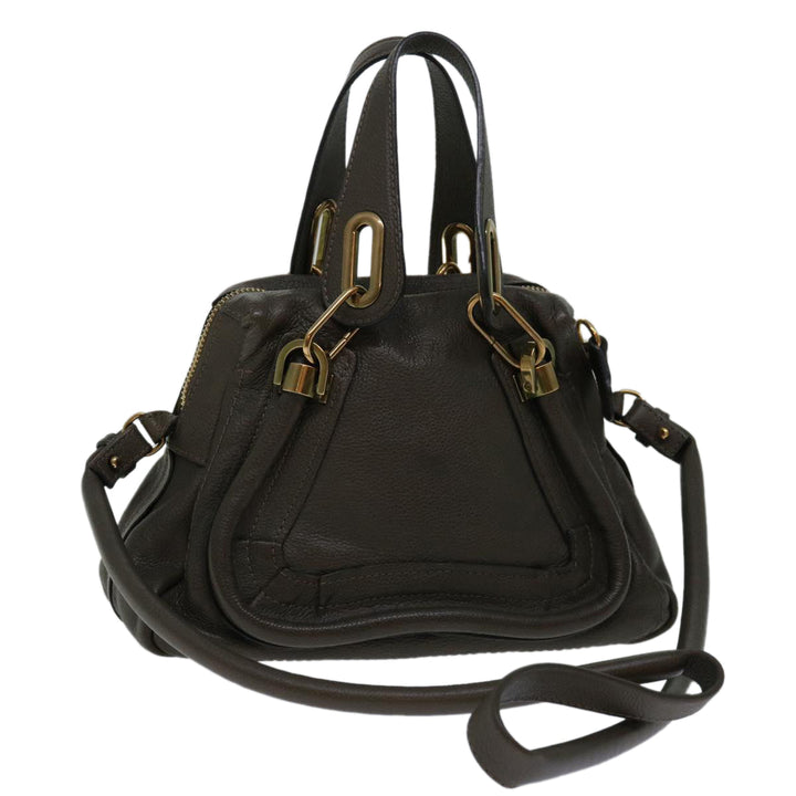 Chloe Mini Paraty Hand Bag Leather 2way Brown ki4277